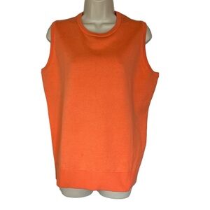 Lands End orange sweater vest size 14